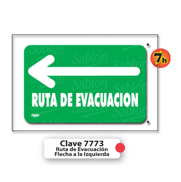 SENAL DE RUTA DE EVACUACION A LA IZQUIERDA 7773